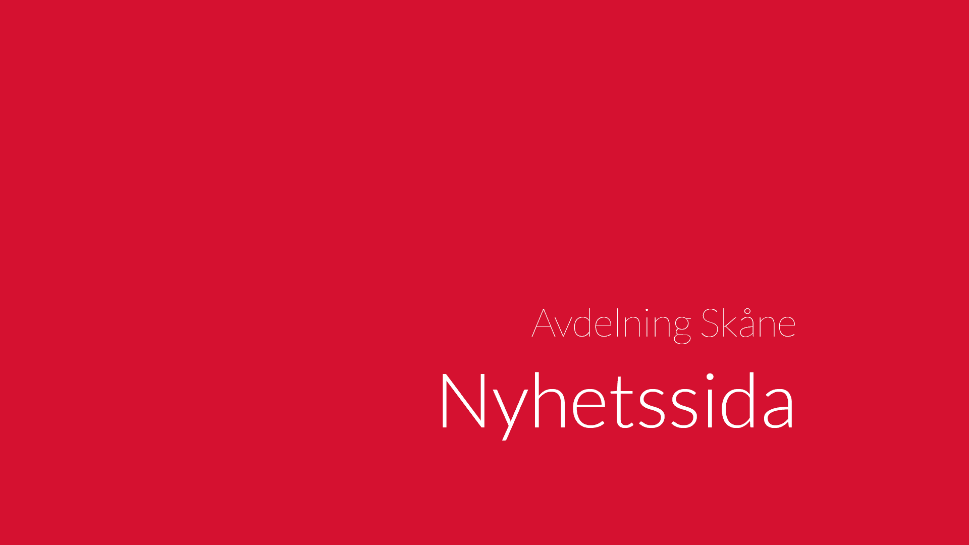 Avdelning Skånes nyhetssida 