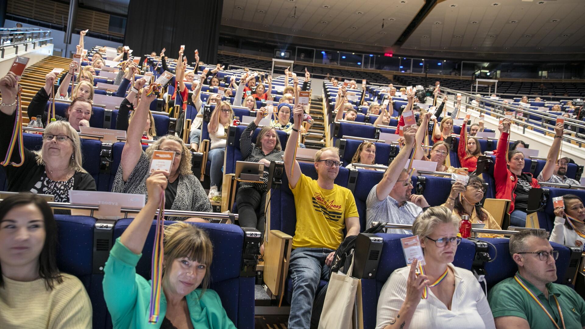 Omröstning på Kommunals kongress 2022.