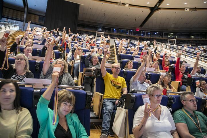 Omröstning på Kommunals kongress 2022.